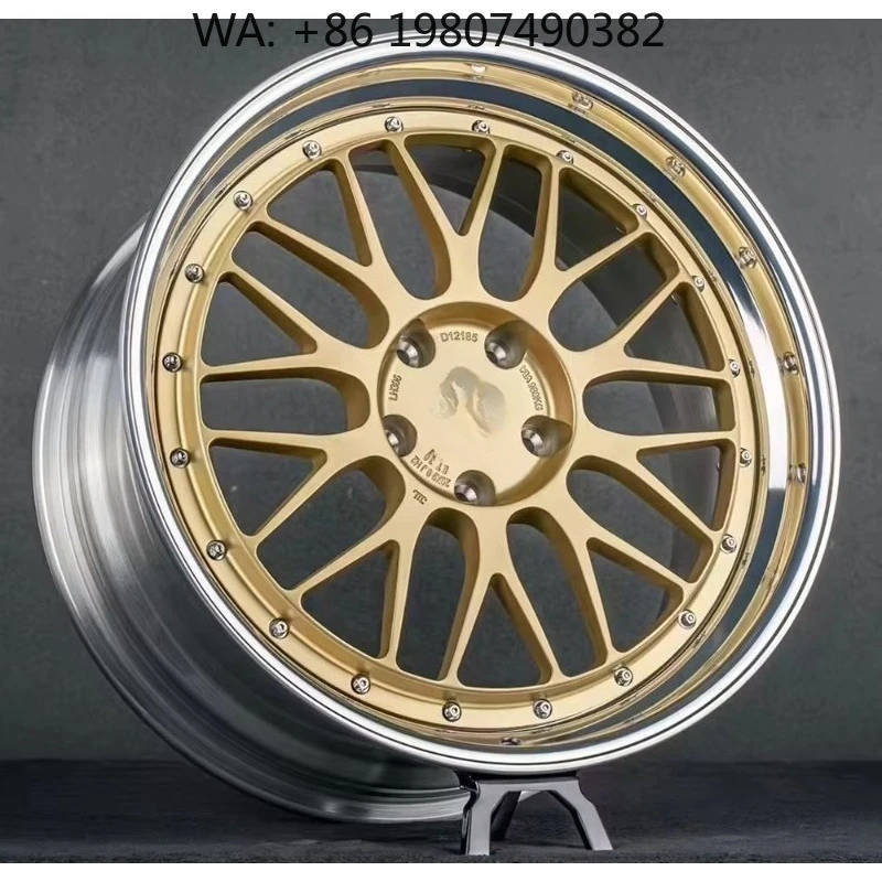18/20 Inch Custom Glossy Gold Forged Rims, Polished Barrel Lip Super Deep Concave Alloy Car Wheel Parts