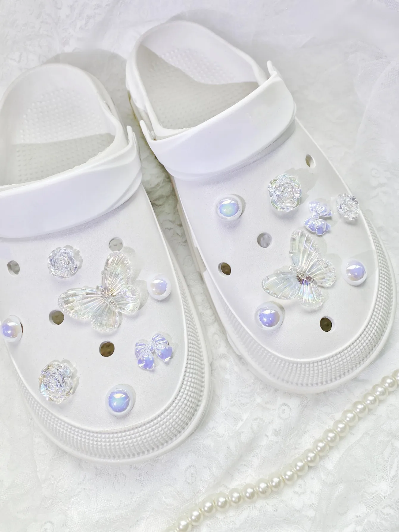 14pcs/Set Cute Heart Design Shoes Charms With Detachable Flower Buckle For Garden Shoes, Great Holiday Gifts.