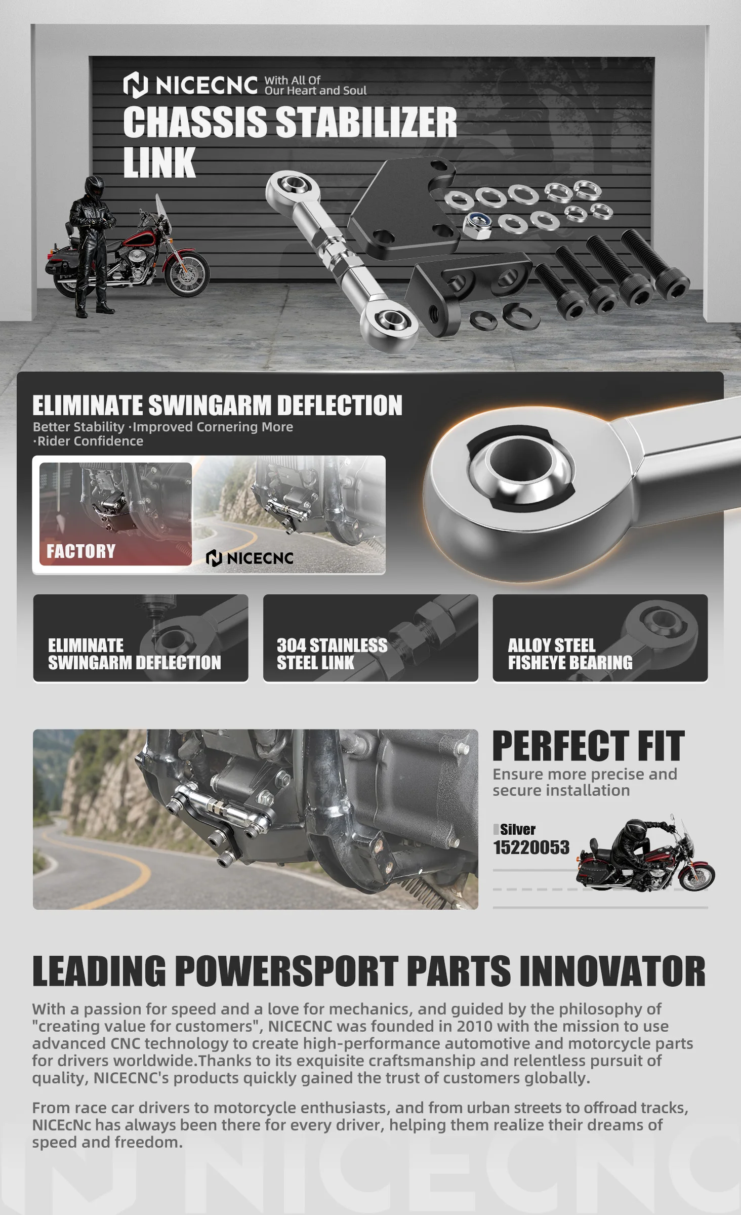 Für Harley 2006-2017 Dyna Fat Bob FXDF Low Rider FXDL Street Bob FXDB Wide Glide Super Glide Dyna Schwingarm-Stabilisator-Verbindungsset – Detail 1