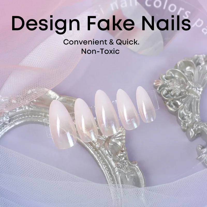 24 pezzi stile minimalista sfumatura di colore solido nudo rosa stampa sulle unghie unghie finte francesi copertura completa indossabile unghie finte