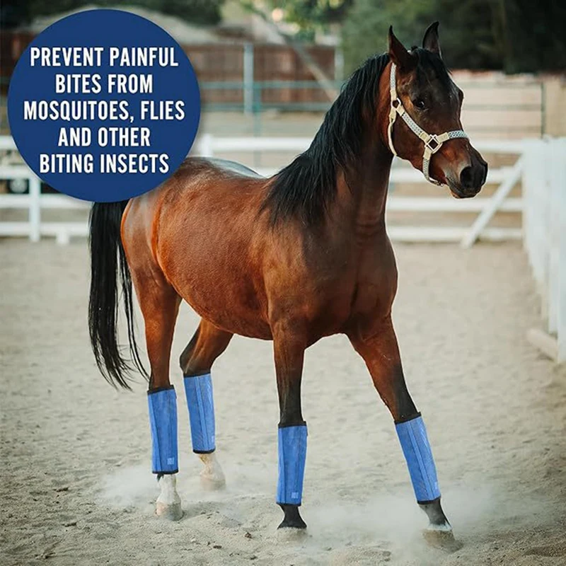 New-New Fly Boots For Horses- Extended Adjustable To Protective Legging For Horse - Greatly Reduce Stomping 4Pcs