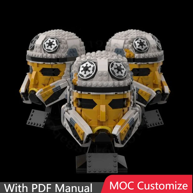 

800 PCS Armor Helmet Bricks Helmet Captain MOC Customize Modular Building Block Brick Kids Creative DIY Boys Assembly Toy Gift
