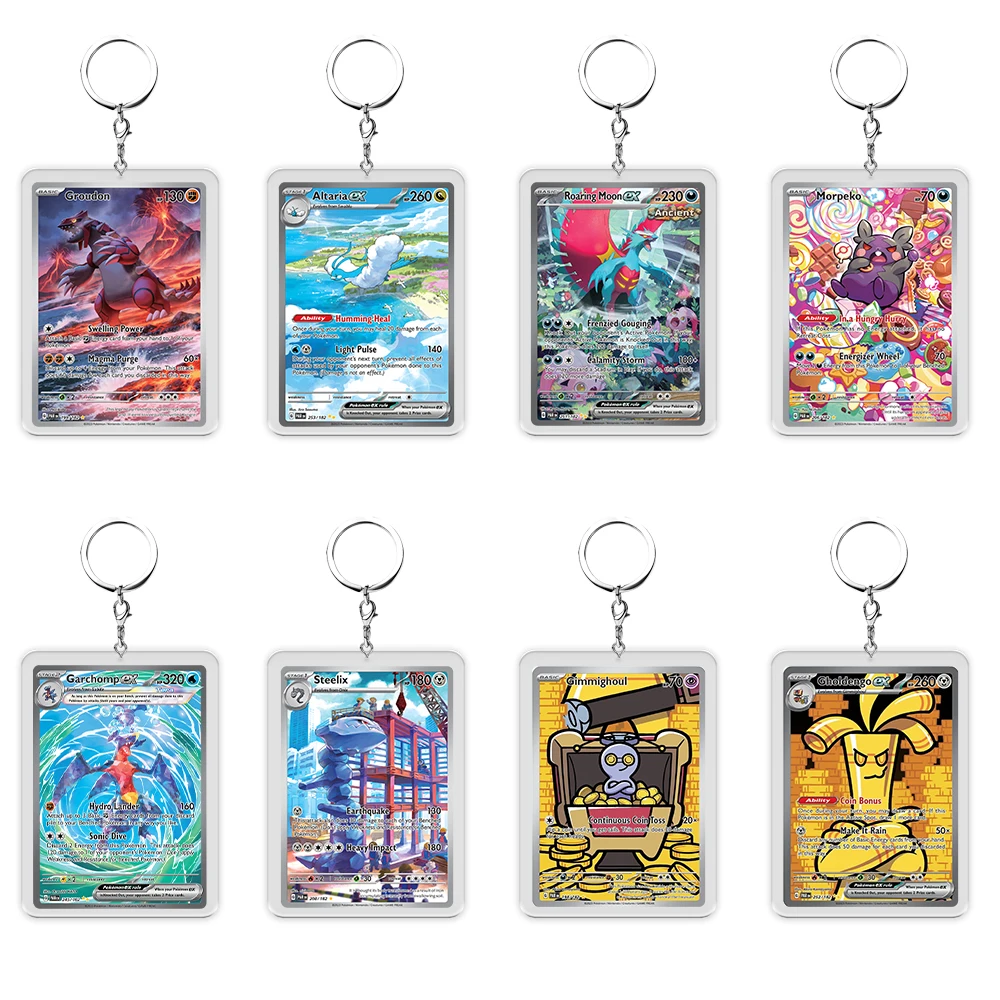 

Pokemon Paradox Rift Groudon Altaria Roaring Morpeko Garchomp Acrylic Keychain Decoration Backpack Pendant Anime Merchandise