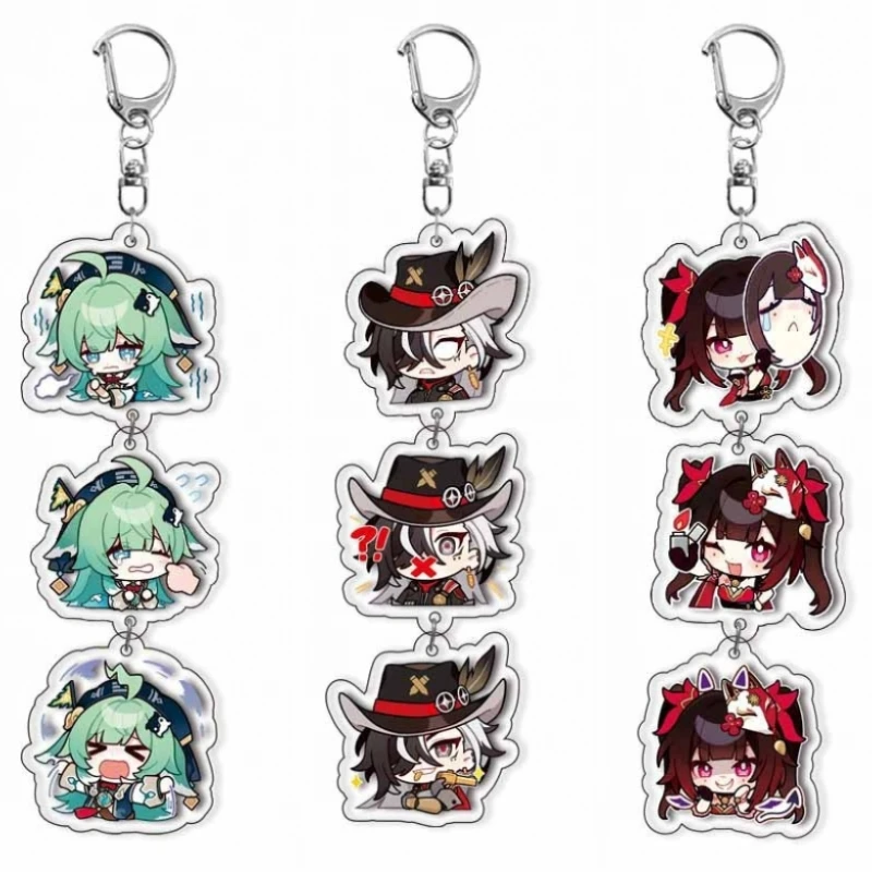 Game Klee Ganyu Eula HU TAO Furina Shenhe Kamisato Ayaka Cosplay Acrylic Keychain Accessories Cartoon Pendant Christmas Gift