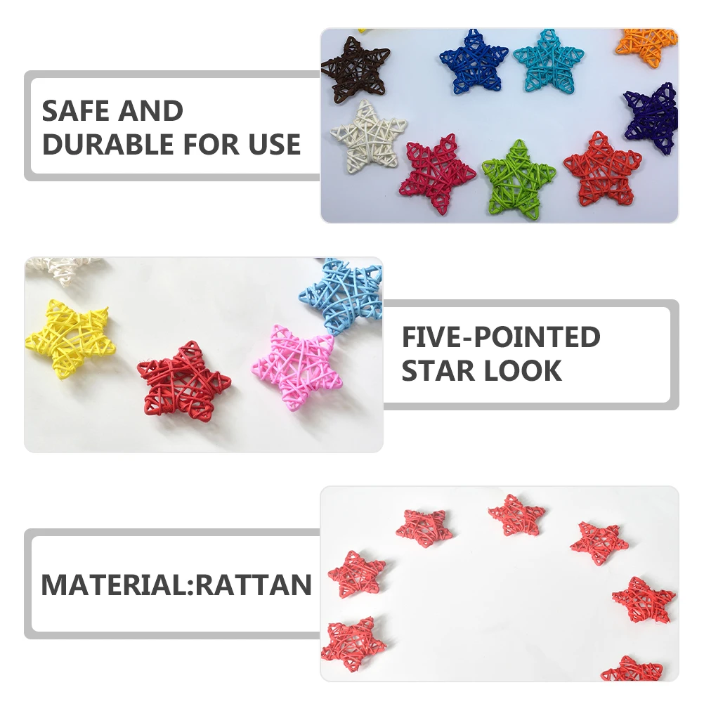 

20Pcs Rattan Stars Ornament Natural Feeling Home Decor Long Lasting Safe Material DIY Vase Bowl Filler Wedding Arrangements