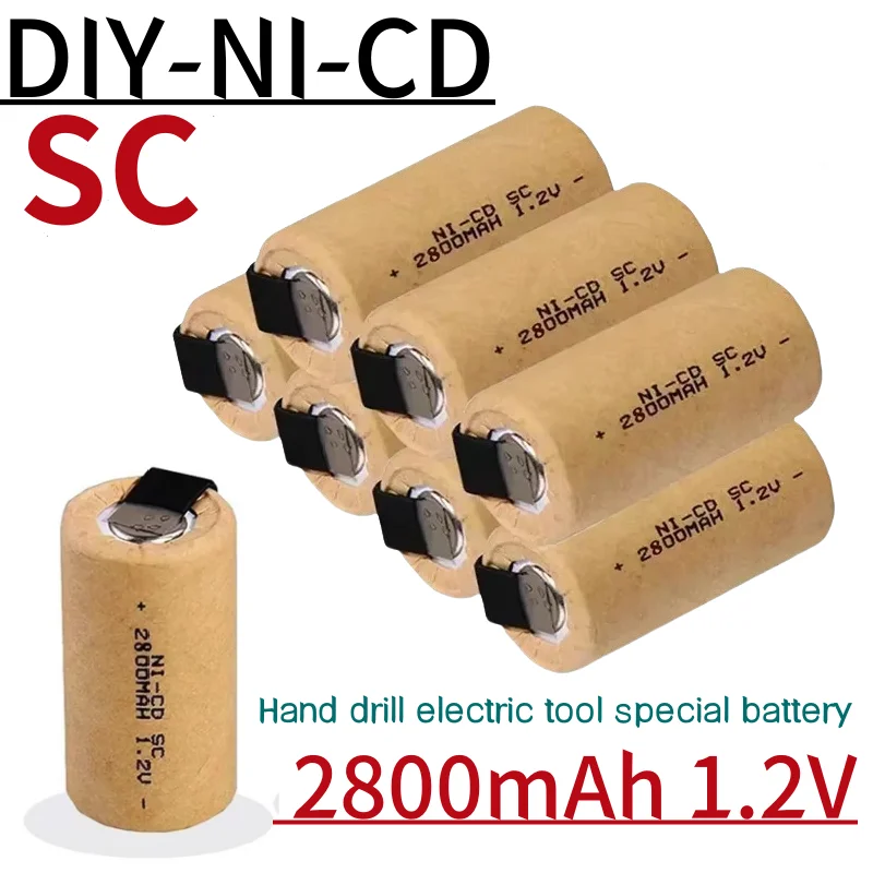 New Sc 2800mah 1.2v Battery Ni-cd Rechargeable Batteries for Makita  B&d Hitachi Metabo Dewalt for Electric Screwdriver battery