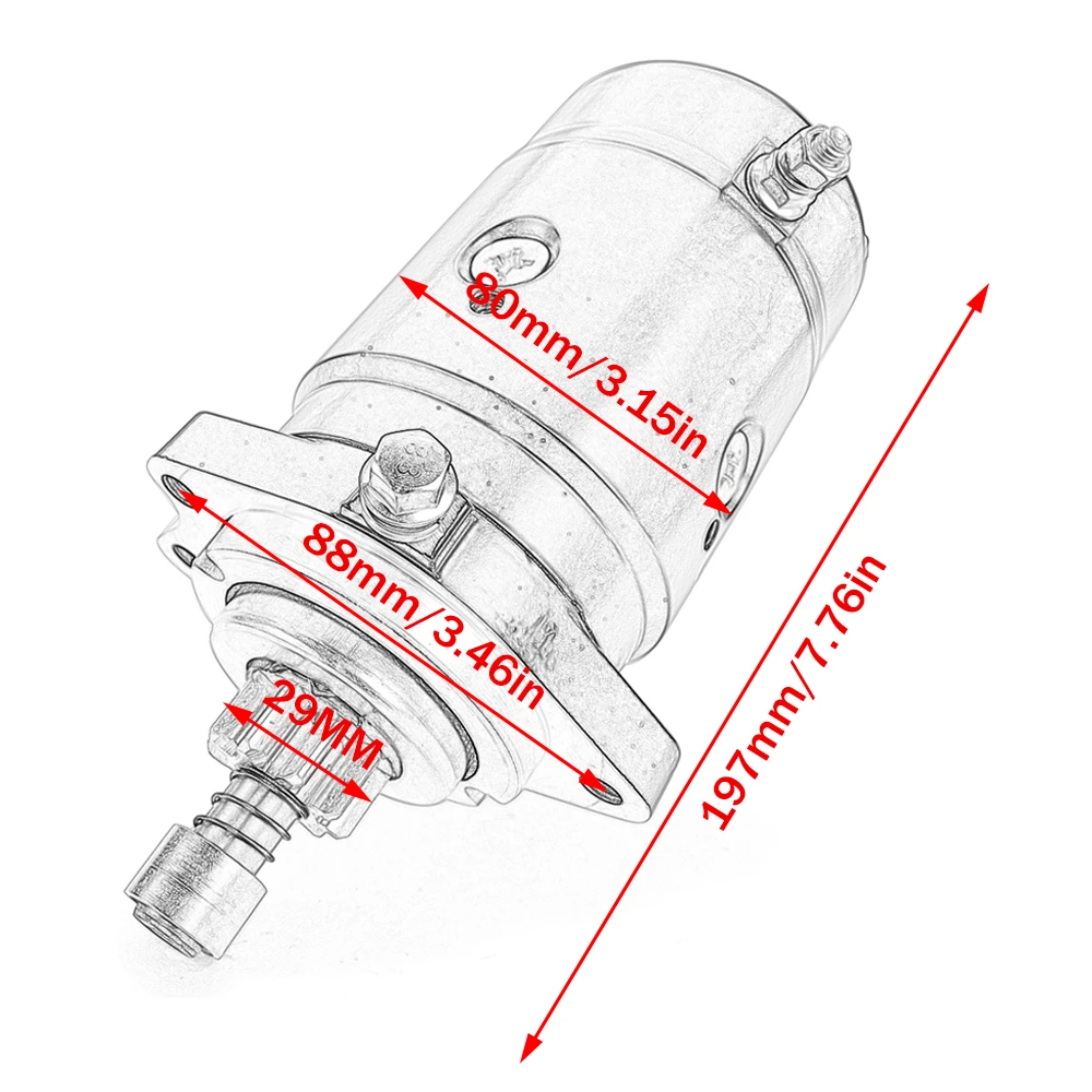 Engine Starter Motor 9-Spline 676-81800-10 697-81800-10 50-81490M for Yamaha 55HP for Mercury Marine Outboard 40 55 60