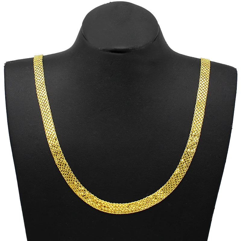 قلادة ربط سلاسل للنساء الرجال الذهب مطلي النحاس 45 سنتيمتر سميكة مجوهرات الأزياء ارتداء اليومي حفل زفاف هدية 5 صفوف