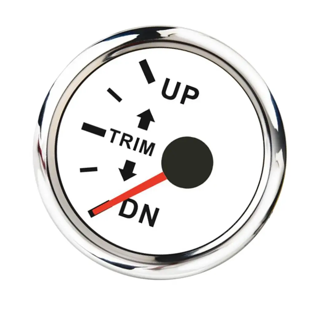 Marine Boat Trim Tilt Up / Down Gauge White UP-DN Trim Meter 52mm Side