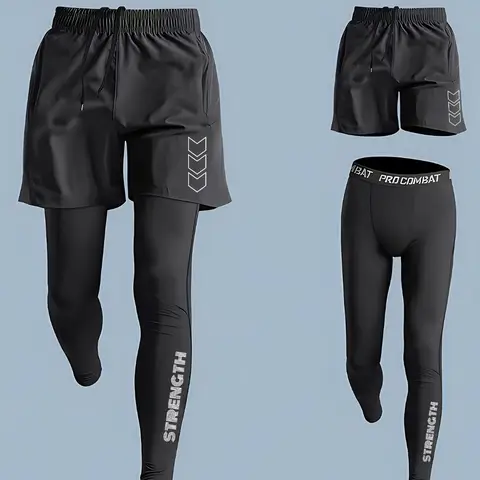 Men Training Athletic Pants Quick Dry Running Leggings Gym Workout Compression Pants