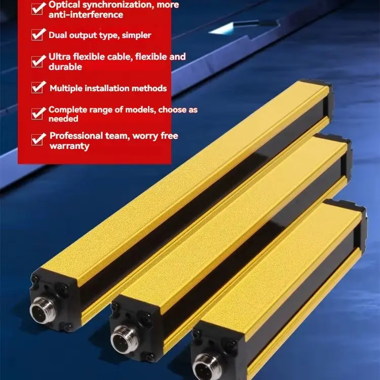 10mm Industrial Safety Light Curtain Sensor Safety Infared Light Curtain Sensors 12/24DC Punch Press Protector