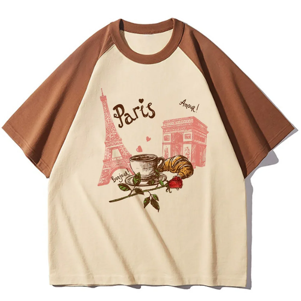 Paris t shirt female University 2000s kawaii Y2k Breathable harajuku  shirt women 2000s 80s kawaii