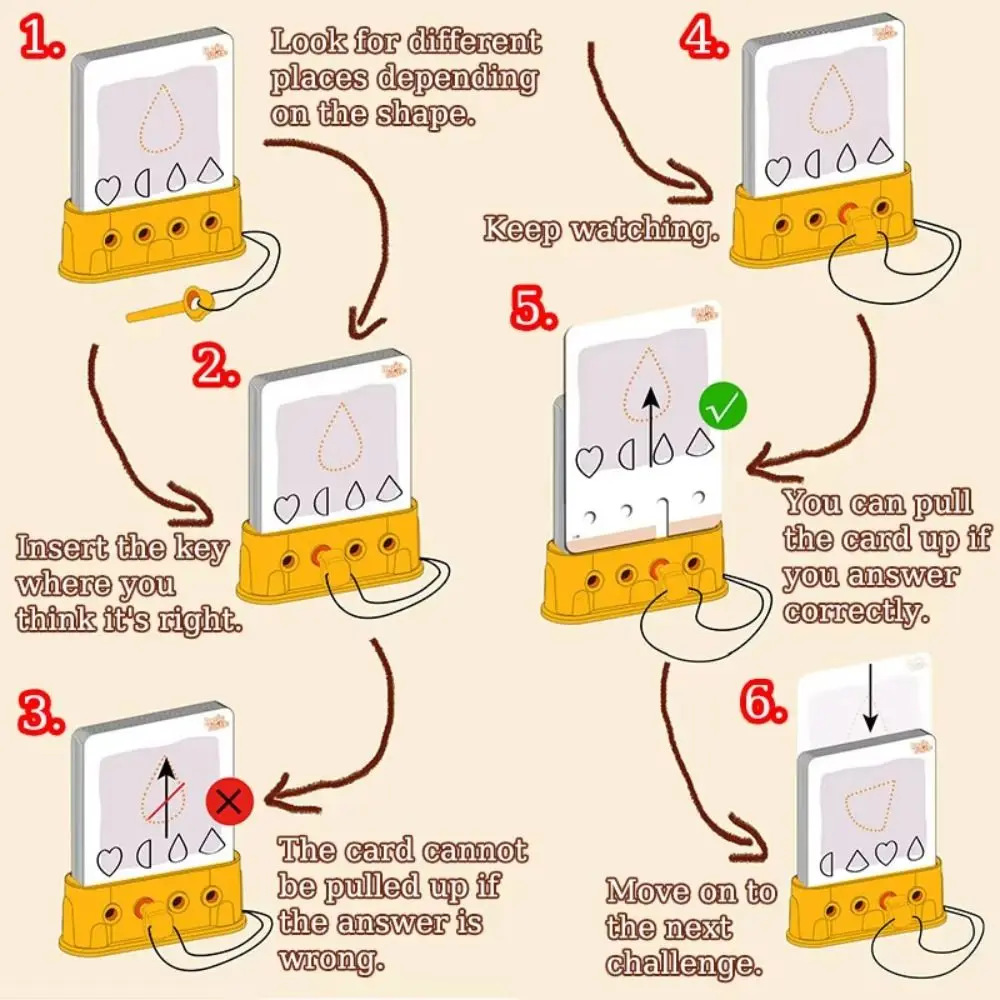 Montessori Logic Key Puzzle Game Early Educational Matching Game Logic Key Thinking Training Multifunction 3D