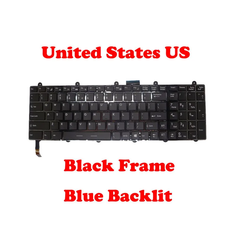 

Laptop Backlit Keyboard For Avell G1513 Max G1513 fire G1713 Max G1713 fire English US Black With Frame New