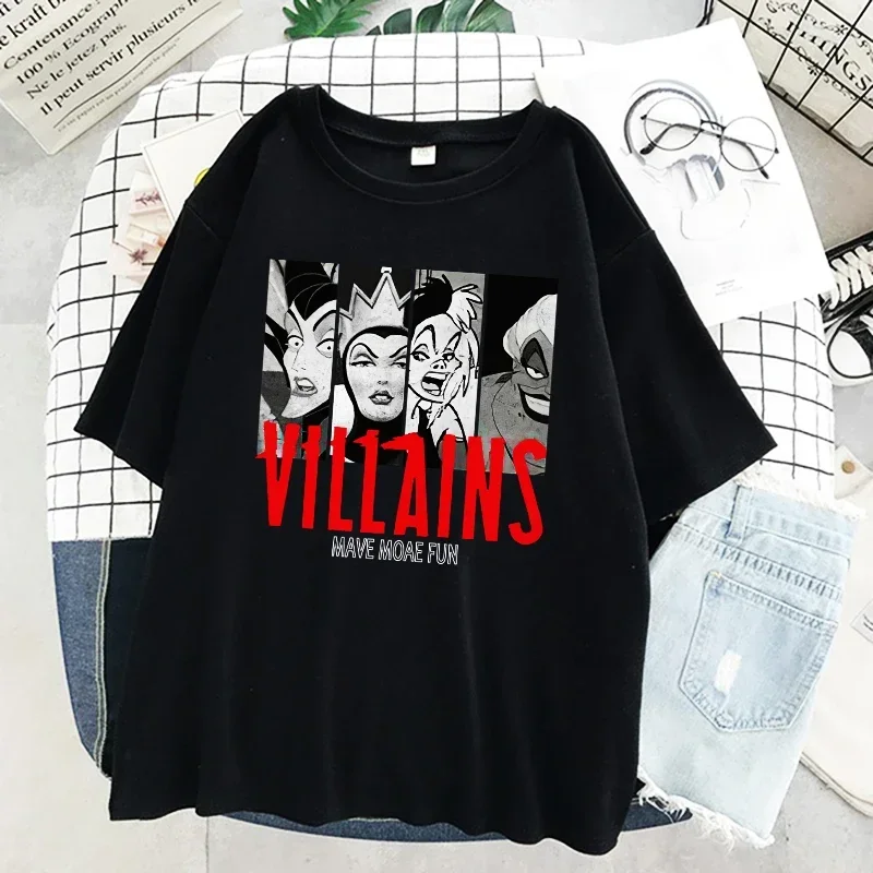 Disney Fall New Fashion Villains Bad Girls Have More Fun T-Shirt Graphic Top Harajuku Clothing