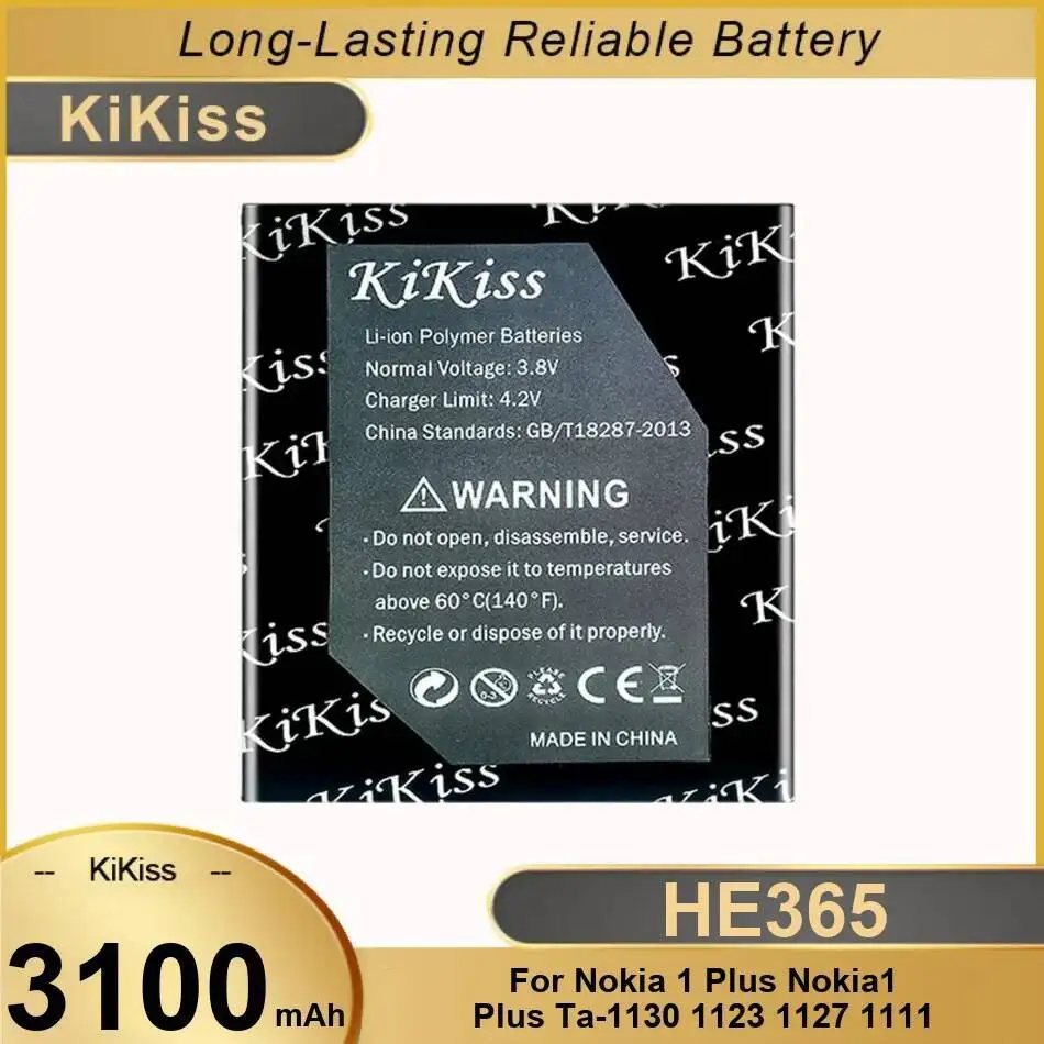 

Аккумулятор для мобильного телефона HE365 3100 мАч для Nokia 1 Plus TA-1130 1123 1127 1111 долговечный