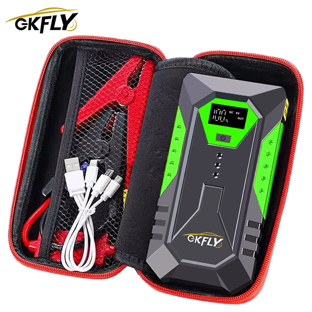 GKFLY 3000A/4000A Auto Startkabels met Grote Powerbank, Accu Booster 12V Auto Startapparaat voor Benzine 6.0L Diesel 5.0L
