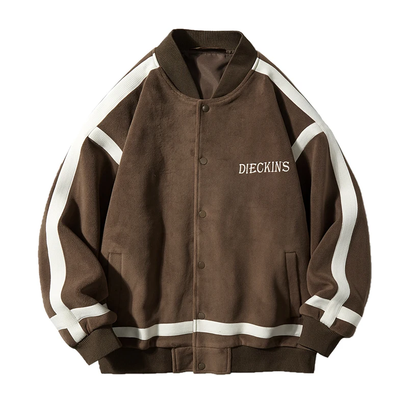 

Casual Baseball Jaet Outerwear Spring Autumn Winter New Sle Couple Trendy Color Blo Versatile Loose Fit Faionable Top