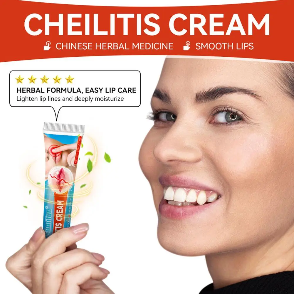 Crema de Cheilitis para labios, apósito de rehidratación para exfoliación seca agrietada y sangrado de labios, arrugas, 20g, U6F7