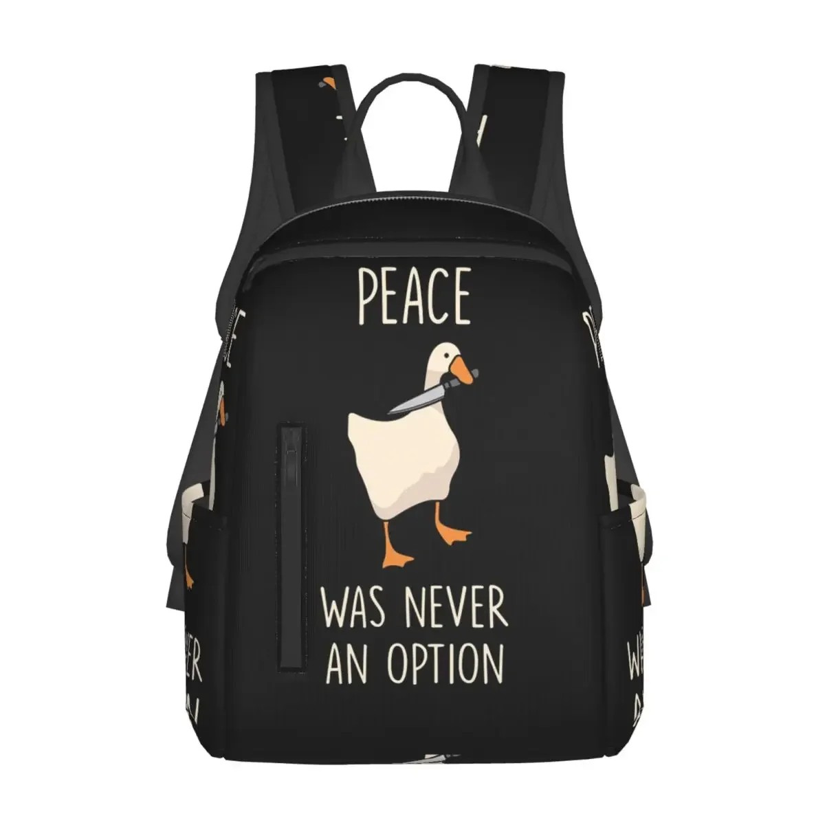 Goose Goose Peace Was Never An Option Backpack Large Capacity Kids BookBag School Bag Shoulder Bags for Men Women