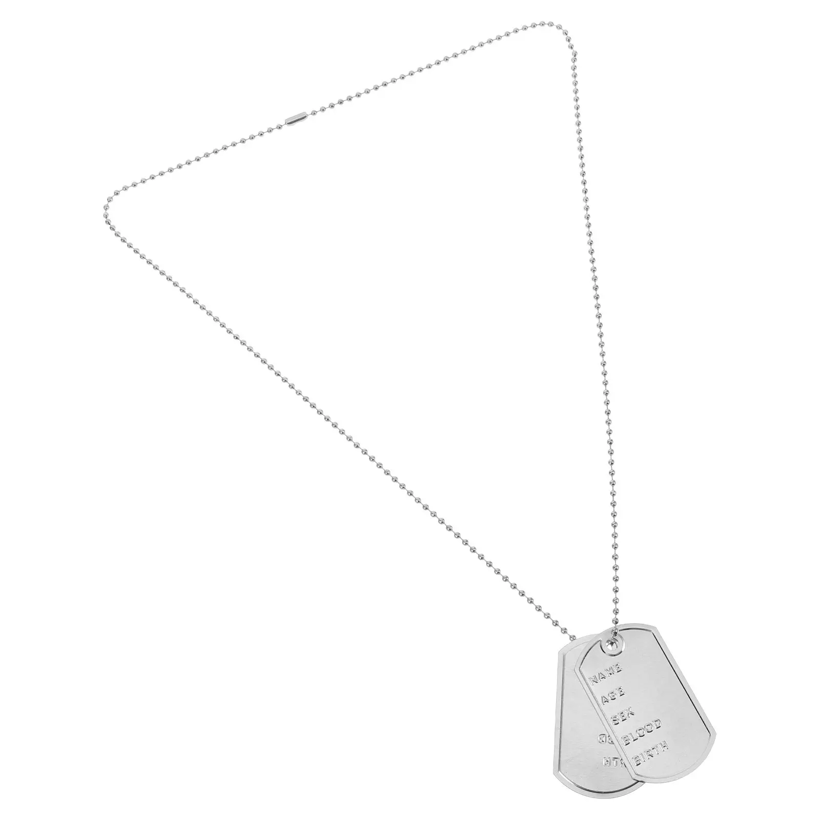 1Set Cosplay Dog Tags Necklace Robust Metal Chain Army Dog Tag Necklace for Men Costume Party Accessory Men Jewelry