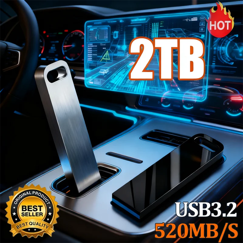 2TB Flash Drive USB 3.2 Super High Speed Transfer Metal Mini U-Disk Pen Drive Type C Memory Waterproof Disk SSD U-Drive ﻿