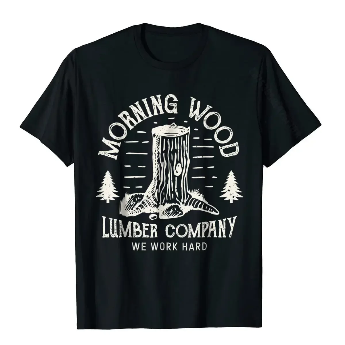 

T Shirt Morning Wood Lumber Company Funny Camping harajuku men's t-shirts Carpenter Casual Fitted Cotton Tops Fitness Tight For