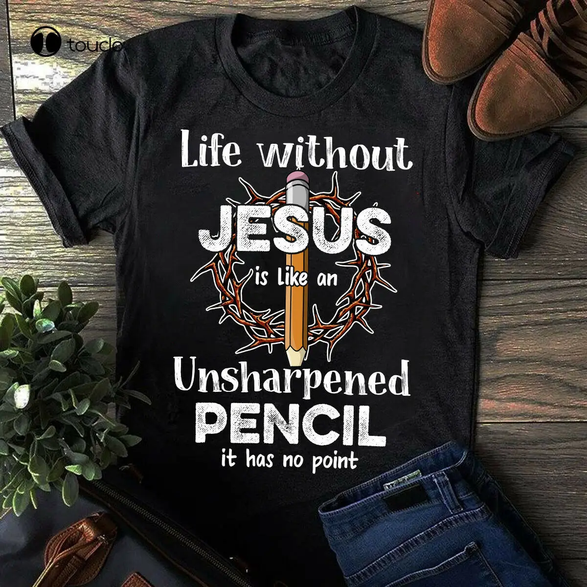 New Jesus T-Shirt Short Sleeve Tee Christian Unsharpened Pencil Believe Hope Gift Shirt Cotton T Shirt Unisex Women Shirts