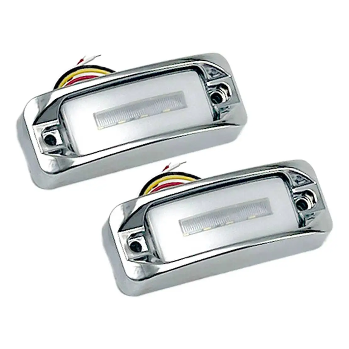 

2pcs White LED Truck Trailer RV Side Marker Light Turn Signal Clearance DRL Tail Lamp 4-Wire