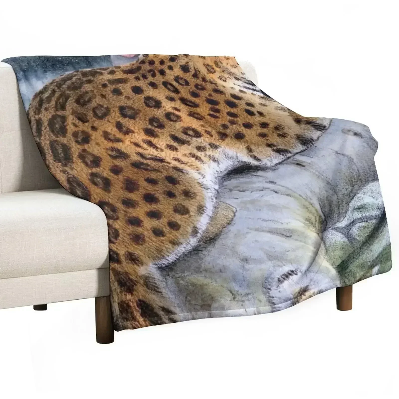

Jungle leopard Throw Blanket Thermals For Travel Bed linens Loose Bed covers Blankets