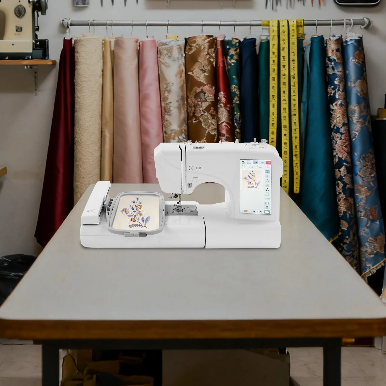 45W Embroidery Machine US Standard, Computerized Embroidery&Sewing Machine, Automatic Embroidery Machine With 7 Inch Screen