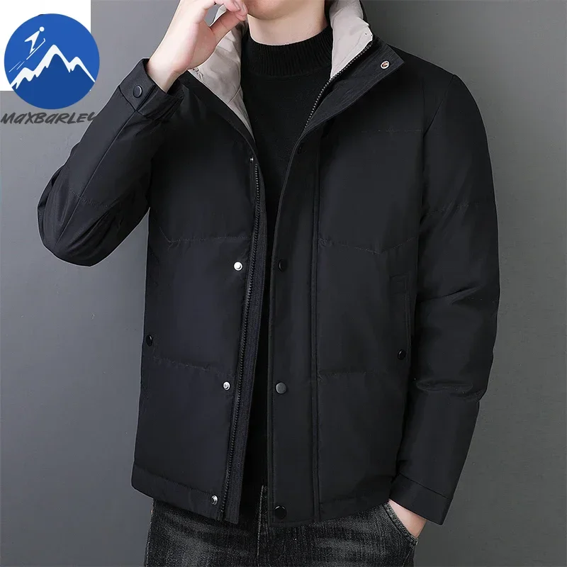 

Зимняя куртка мужская деловая повседневная толстая куртка-стойка с воротником-стойкой ветрозащитная хлопковая одежда модные мужские однотонные теплые парки