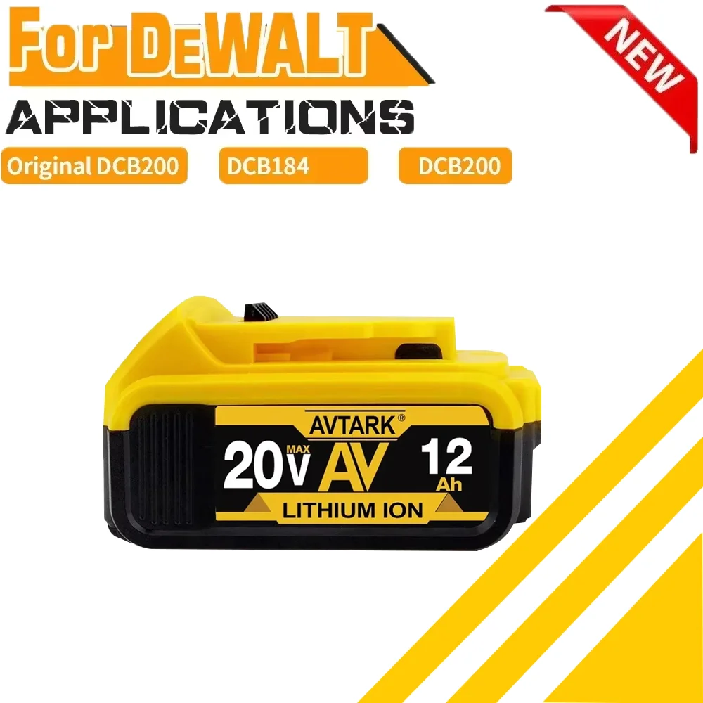 

2024 Upgrade DCB200 20V 6000mAh Battery , charger For Dewalt 18V DCB184 DCB200 DCB182 DCB180 DCB181 DCB182 DCB201 Tools Battery