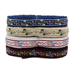 1 Yards Flower Embroidery Ethnic Jacquard Webbing Trim Costume Accessory Woven Tape Lace Ribbon