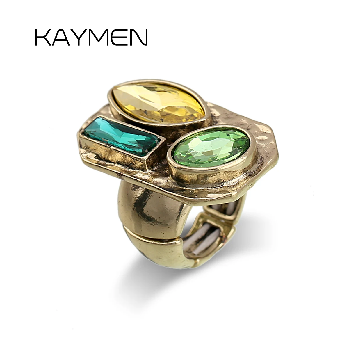 Fashion Elastic Vintage Chunky Statement Ring Cocktail Finger Jewelry for Women 2 Colors Available Large Size
