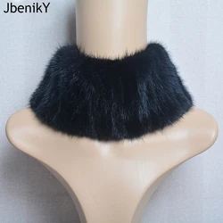 Women Winter Luxury Real Mink Fur Scarf Fashion Warm Knitted Genuine Mink Fur Headband Natural Mink Fur Scarves Retail Wholesale