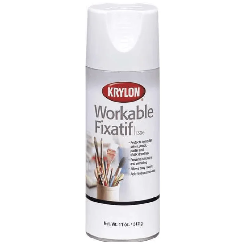 

Workable Fixative Spray, Clear, Gloss, Solvent, 11 oz