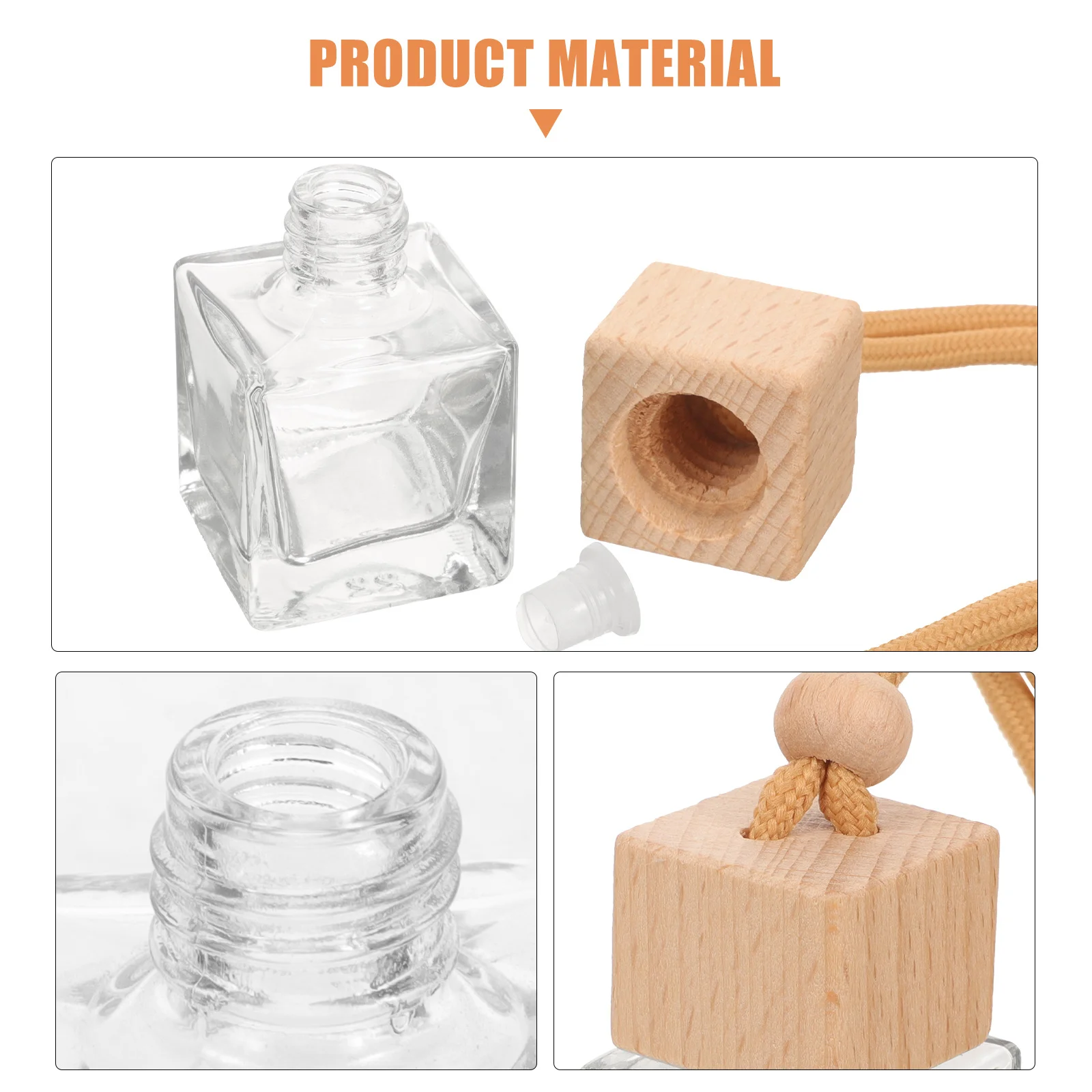 

10Pcs Decorative Aroma Bottles Pendants Refillable Car Diffusers for Perfume Oil Air Freshening Home Car Office Decor