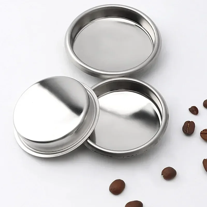 51/54/58mm Stainless Steel Coffee Cleaning Blind Bowl Coffee Backwash Blind Cup Non-porous Filter Cup Cleaning Bowl Coffee Tool