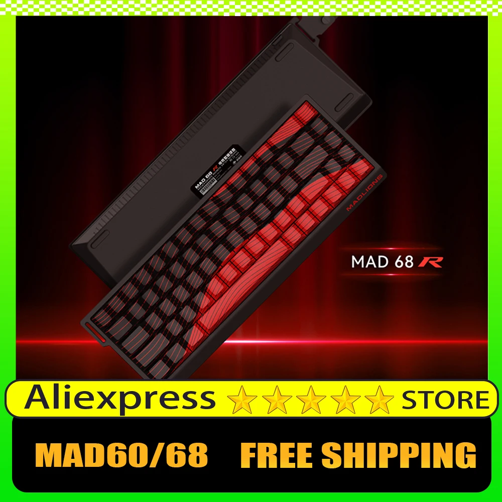 

MADLIONS MAD 60/68HE клавиатура с магнитным переключателем, проводная игровая клавиатура, горячая замена, быстрый триггер, клавиатура на заказ, аксессуары для ПК и геймеров