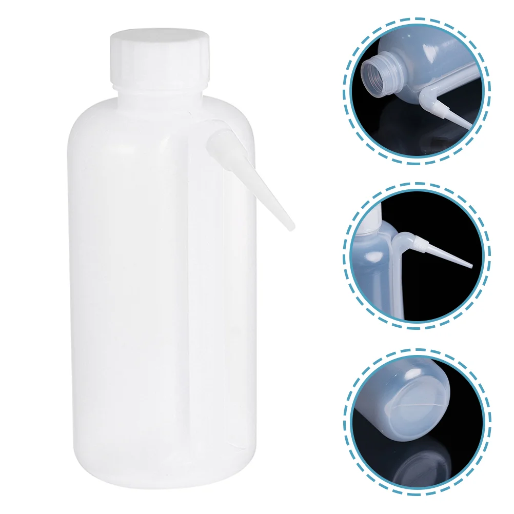 

2 Pcs Mouthwash Container Side Pipe Bottle Safety Bottles Plastic Squeeze Automatic for Chemicals White Water Squeezer