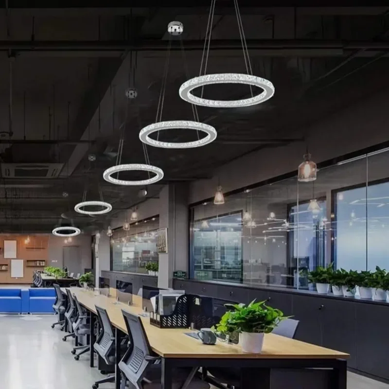 Modern Crystal LED  Chandelier  Lamp / Lighting Fixture  Circle Light Diameter 200mm Pendant