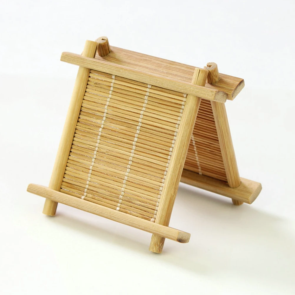 

10pcs Bamboo Placemat Tea Cup Coasters Insulation Square Dish Mat Home Kitchen Cafe Thick Design Tableware Protector
