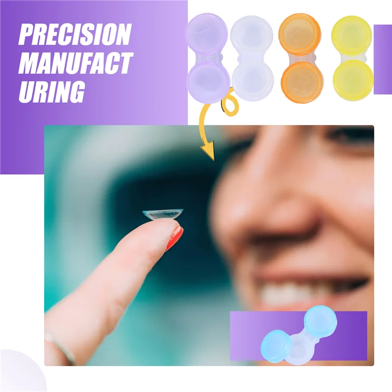 10 футляров для контактных линз — футляры для хранения L и R с цветовой кодировкой, случайный цвет (разноцветные)