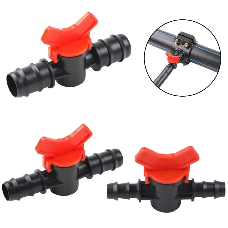16mm 20mm  Shut-off Valve Ball Valve Connector Plug PE Pipe PN4 Drip Hose For Drip Irrigation Aquarium Garden