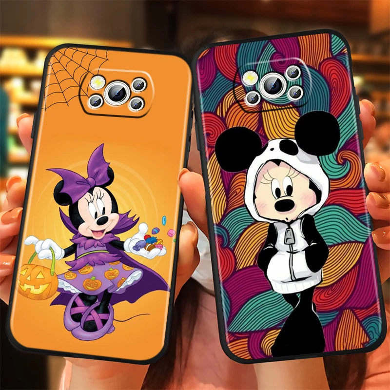 Disney Mickey Mouse Schattig Voor Xiaomi Mi Poco F5 F4 F 3X6X5X4X3 M 6 M 5 M 5S M4 M3 C65 Pro Gt Nfc 5G Zwart Achterkant Telefoonhoesje