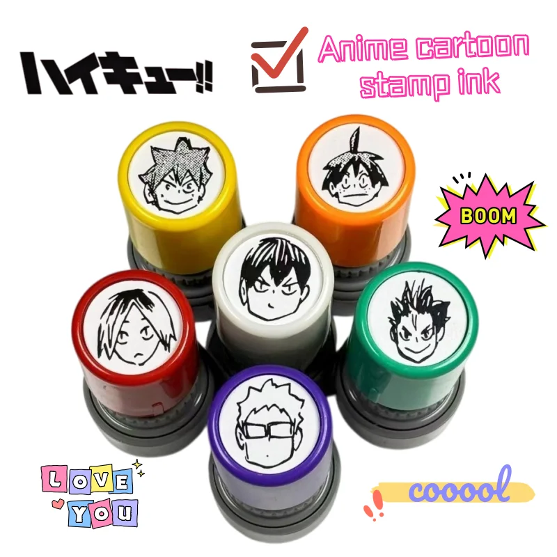 New Haikyu Kozume Kenma Oikawa Tooru Hinata Shoyo Seal High Color Value Creative Cartoon Printing Oil DIY Decorative Hand Book
