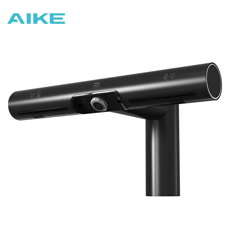 

Hot Air Hand Dryer Sink Faucet High Speed Jet Hand Dryers Automatic Black Faucet With Hand Dryer With HEPA Filter AK7120