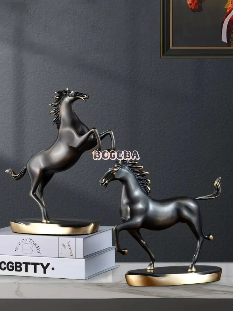 Bronze Horse Statue Crafts Leadership Office Decoration Living Room Wine Cabinet Desk Home Decor Relocation Opening Gift