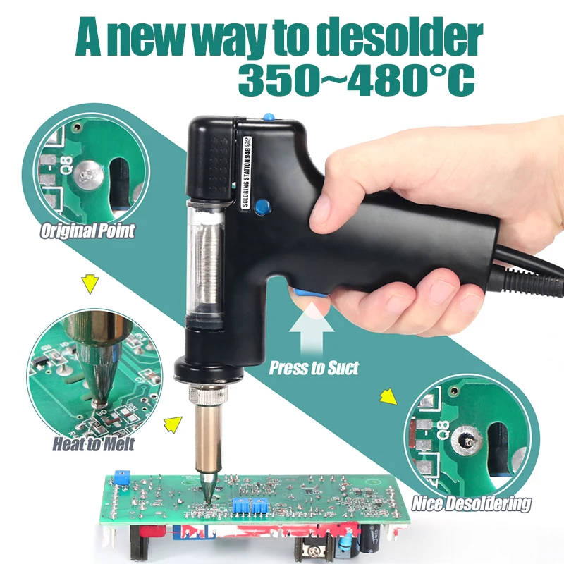 YIHUA 948-I Desoldering Gun Soldering Iron 2-in-1 Digital Soldering Station Rework Station with Vacuum Suction Pump